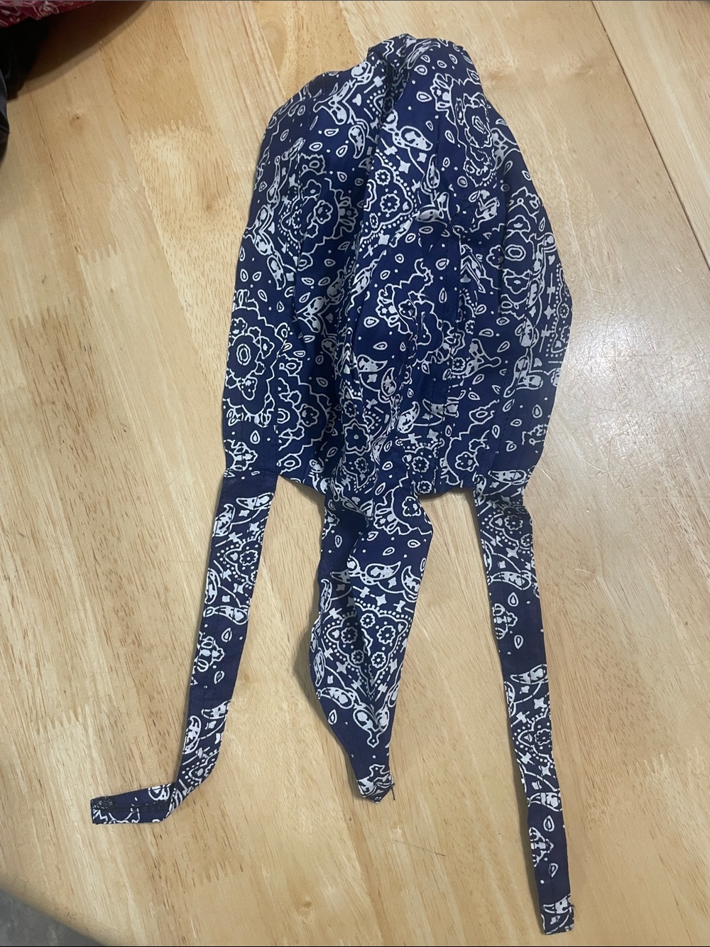 Navy Bandana Print Head Scarf